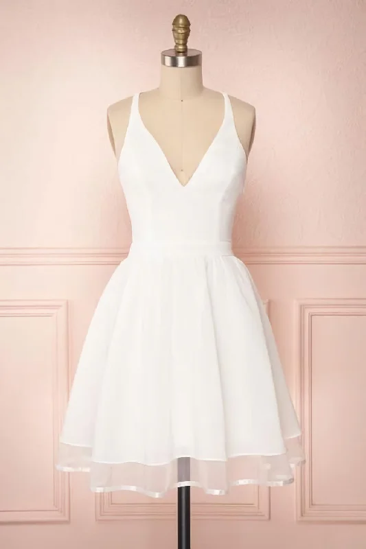 White Short Homecoming Dresses Tunics Luxurious premium