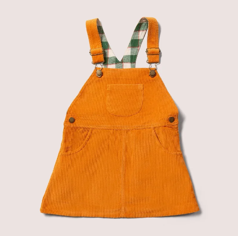Golden Ochre Classic Pinafore Dress Turtleneck Neckline Stylish
