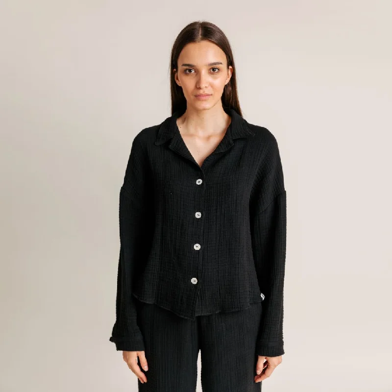 Resort Cotton Shirt-- Faux Fur Fabric Real Fur Fabric Shearling Fabric