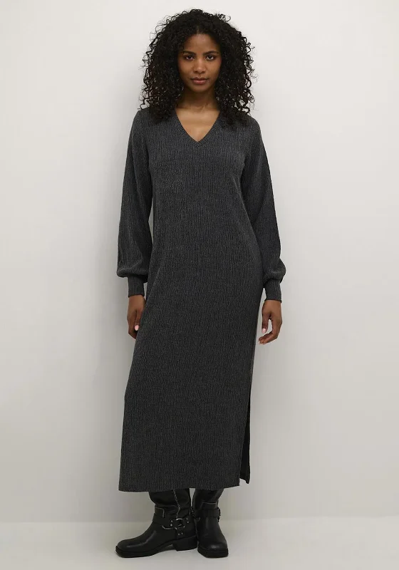 Kaffe Olga Textured Dress, Dark Grey Tunics Fashionable trendy