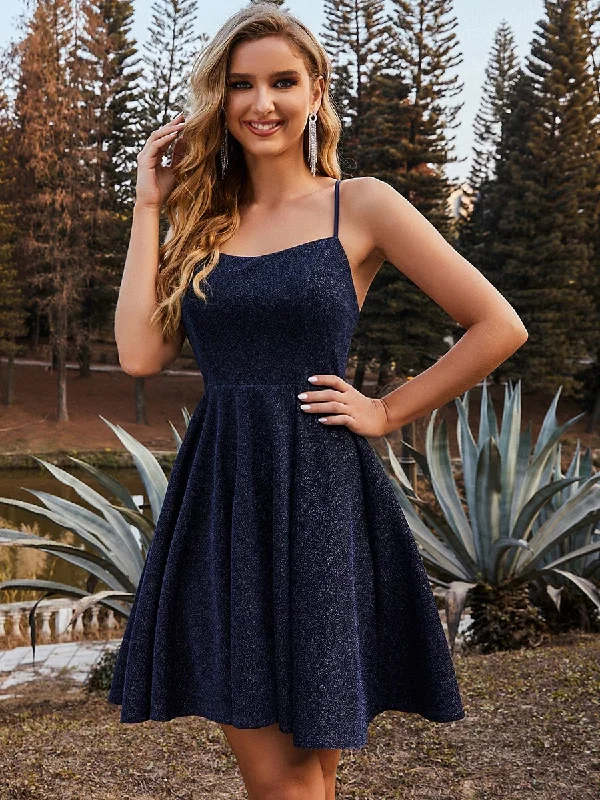 Shimmery A-line Backless Short Wholesale Cocktail Dress sweetheart Neckline Romantic