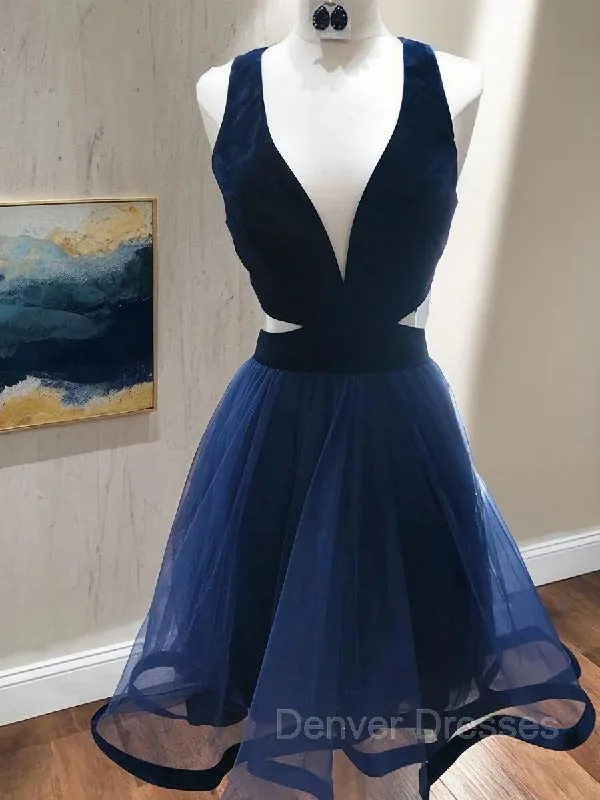 A-Line/Princess V-neck Short/Mini Tulle Homecoming Dresses With Ruffles Tunics Trousers formal