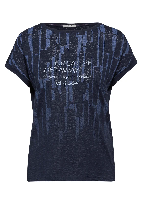T-Shirt mit Burn-Out-- Wool Fabric Cashmere Fabric Tweed Fabric