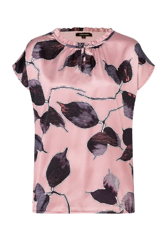 Blusenshirt  Blätterprint  Herbst-Kollektion-- Beaded Sequined Faux Fur