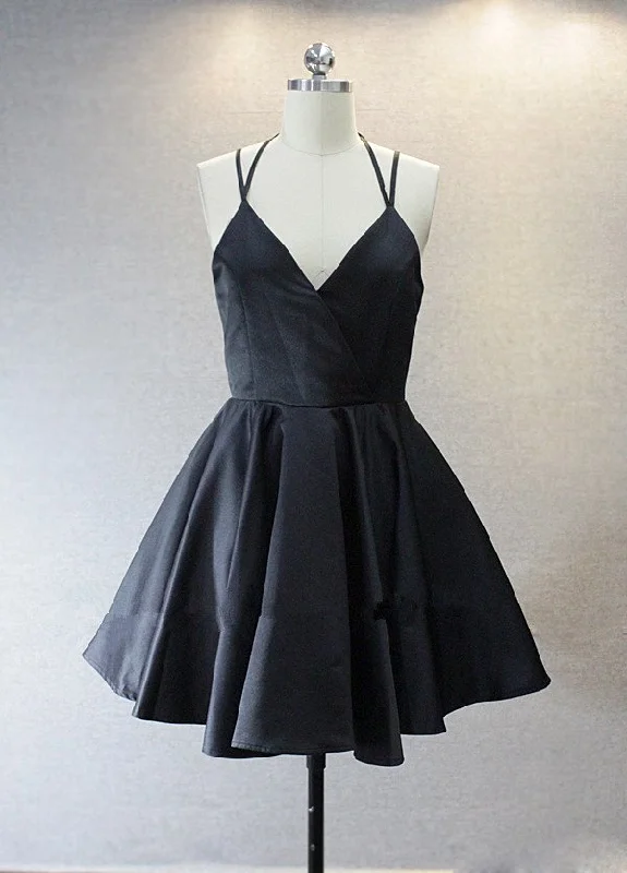 Lovely Short Straps Halter Navy Blue Summer Women in Stock Homecoming Dresses Elegant Long Evening