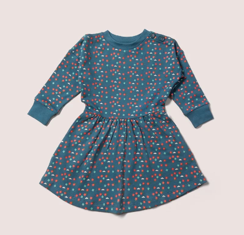 Blue Flowers Everyday Dress empire Waist empire