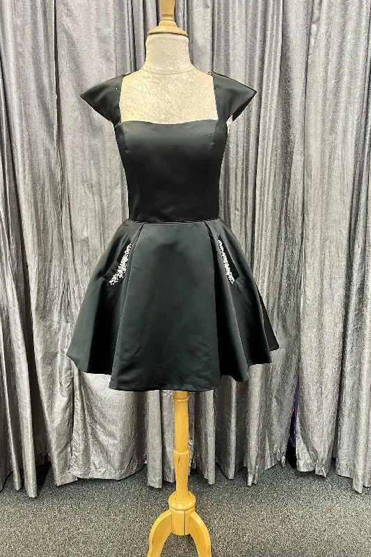 Cap Sleeves Short Yellow Homecoming Dress with Lace Up Back Tunics Evening elegant