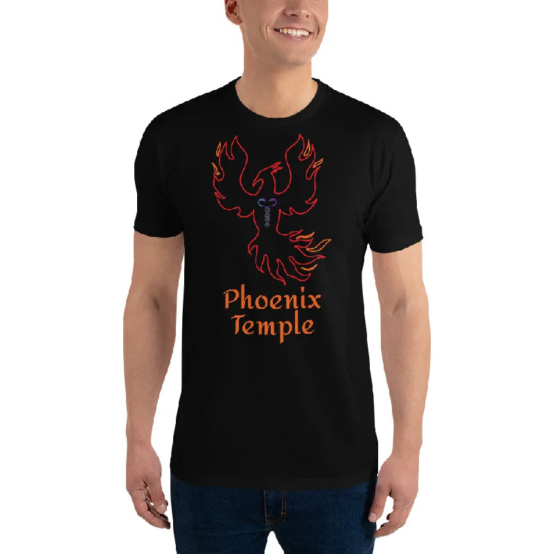 Temple T-shirt-- V-Neck T-Shirt Long Sleeve Cotton