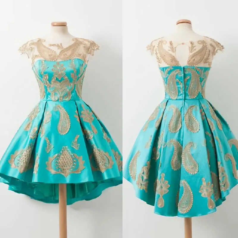 Cap Sleeves Applique Lovely Short Homecoming Dresses Tunics Vintage classic