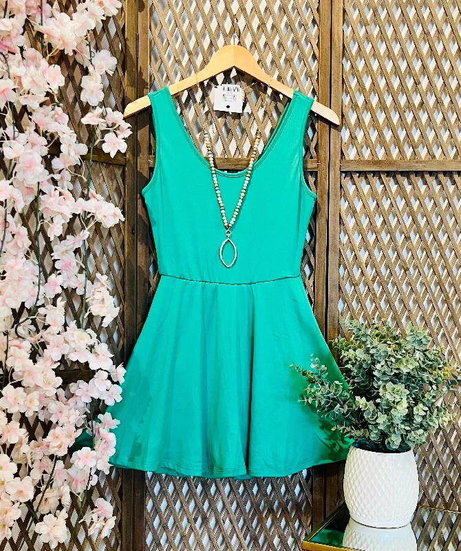 Scoop Neck Dress with Built-in Shorts Tunics Plaid country