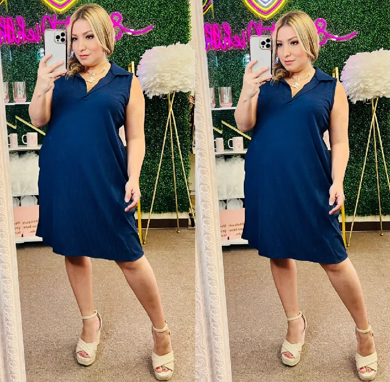 Mandarin Collar Solid Dress Square Neckline Feminine