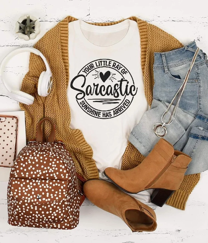 Tshirt Sarcastic Ray of Sunshine-- Graphic T-Shirt Round Neck Polyester