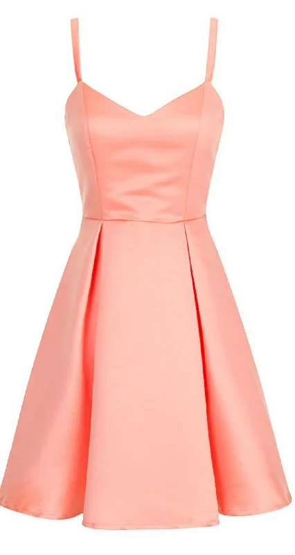 Short Satin Spaghetti Straps Women Homecoming Dresses Tunics Versatile functional