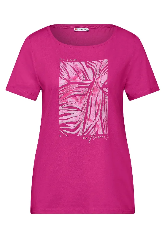 T-Shirt mit Folienprint-- Collared Crew Neck Turtle Neck