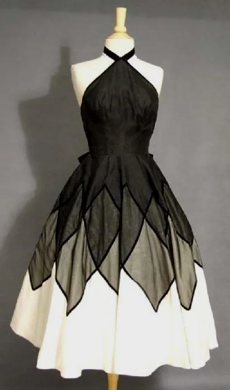 A-Line Halter Black Satin Short Homecoming Dresses Pencil Office Professional