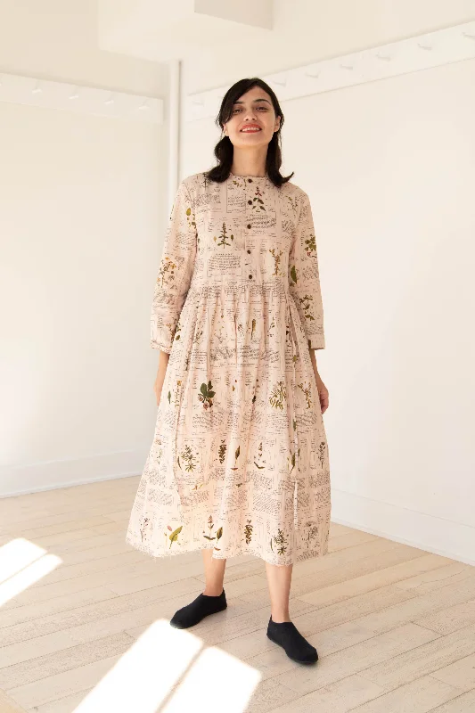 Aleksandr Manamïs | Loose Front Dress in Herbarium Tunics Handmade artisanal