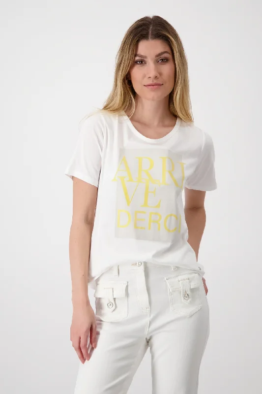 T-Shirt, off-white-- Terry Blend Velvet Blend Canvas Blend