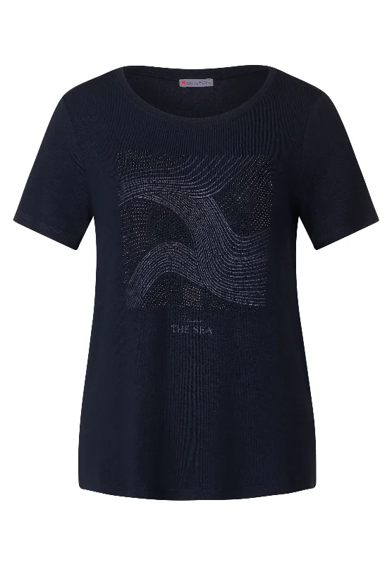 Steinchen Print Shirt-- Hooded Caped Shawl Collar