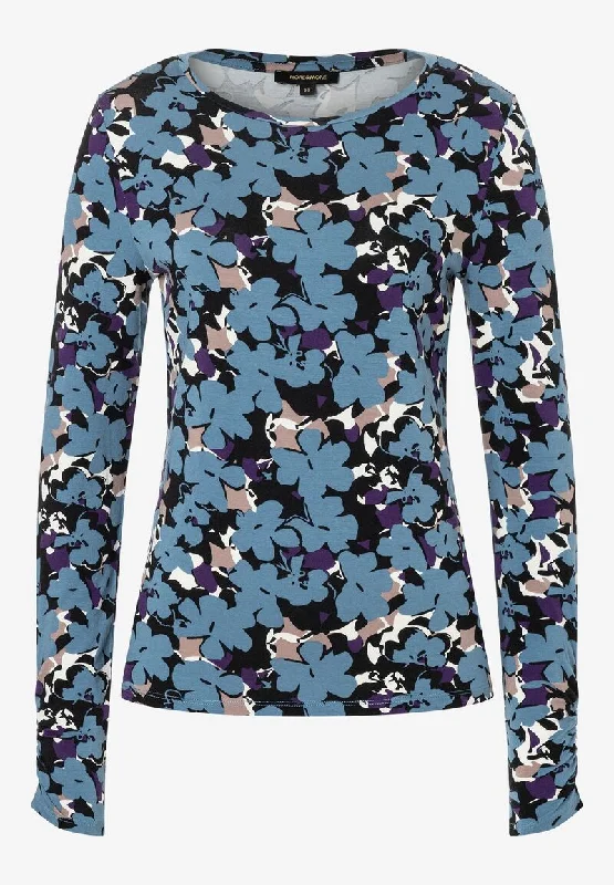 Langarmshirt  Flowerprint  Herbst-Kollektion-- Fleece Nylon Spandex