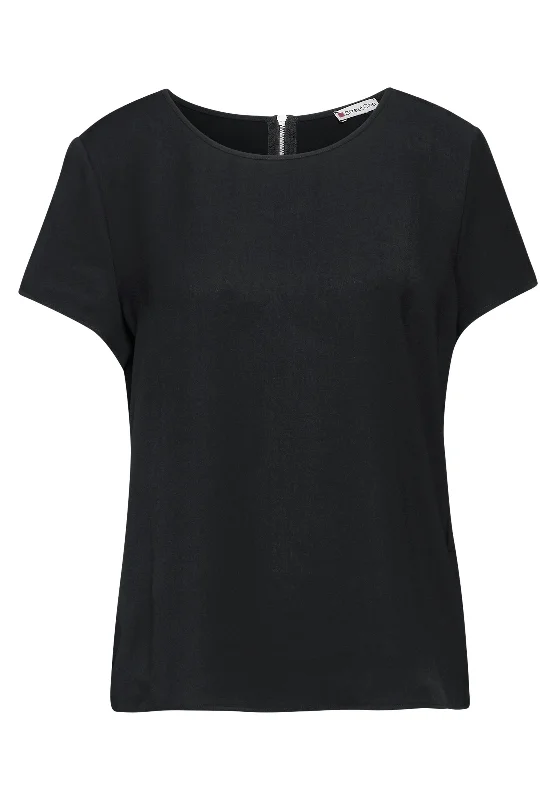Materialmix-T-Shirt-- Knit Fabric Woven Fabric Fleece Fabric