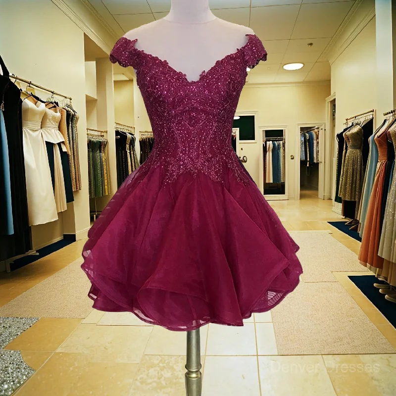 A-Line/Princess V-neck Short/Mini Organza Homecoming Dresses With Beading Tunics Silk luxurious