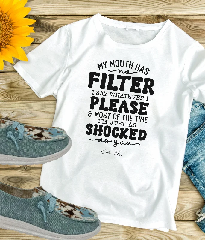My Mouth has no Filter funny tshirts for women-- Real Fur Shearling Chenille