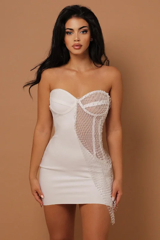 The Nova Bandage Dress Diamanté Detailing Tunics Solid Classic