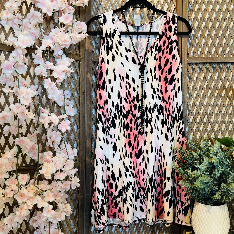 Buttery Soft Animal Print Dress Elegant Long Evening