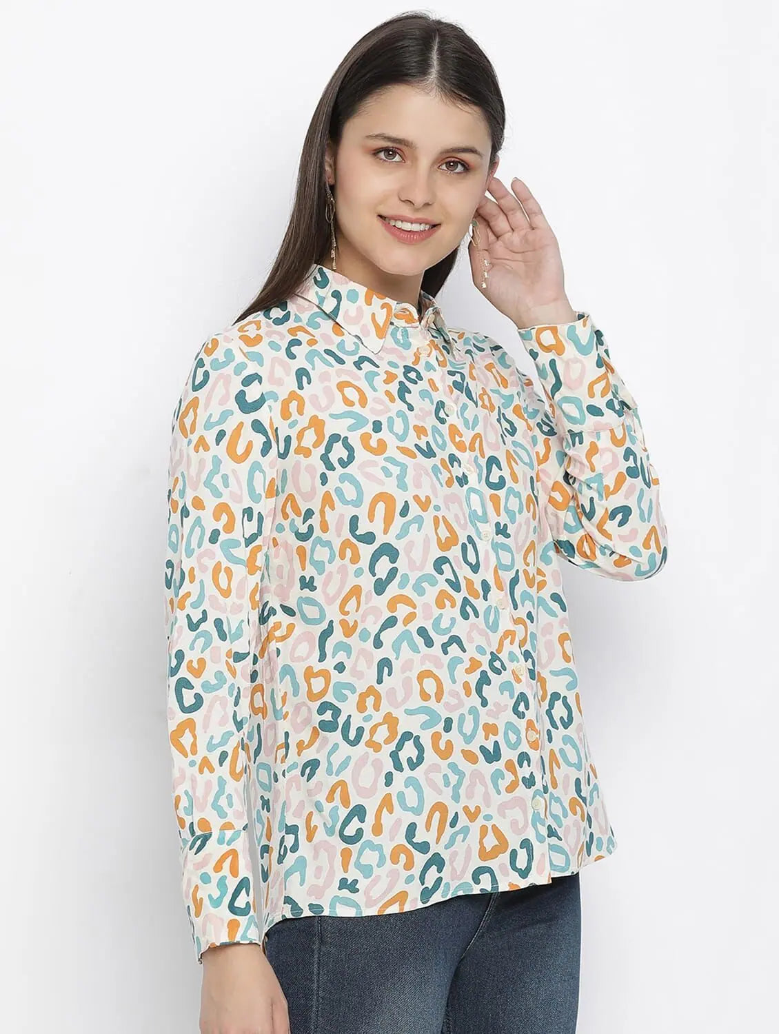 Darling Floral Print Women Shirt-- Graphic T-Shirt Round Neck Polyester