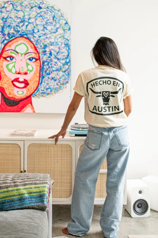 Made in Austin Crewneck T-Shirt-- Zippered Buttoned Snapped