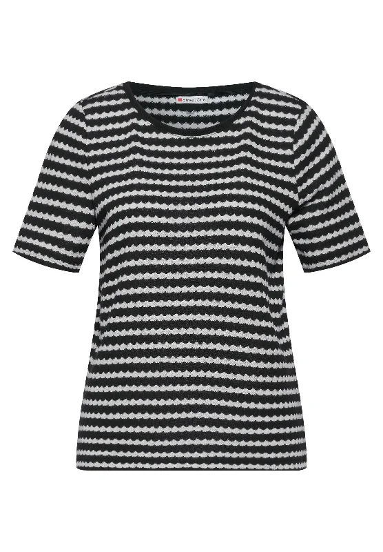 T-Shirt in Strickoptik-- Lace Blend Ribbed Blend Corduroy Blend