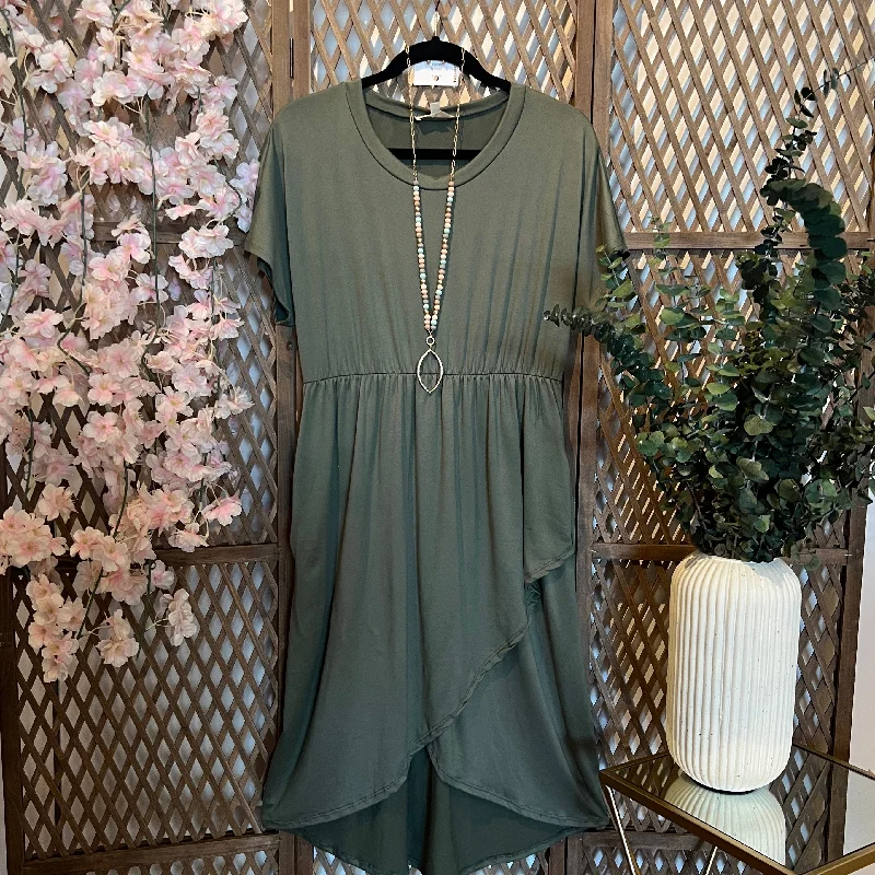 Olive Tulip Hem Dress Tunics Wedding white