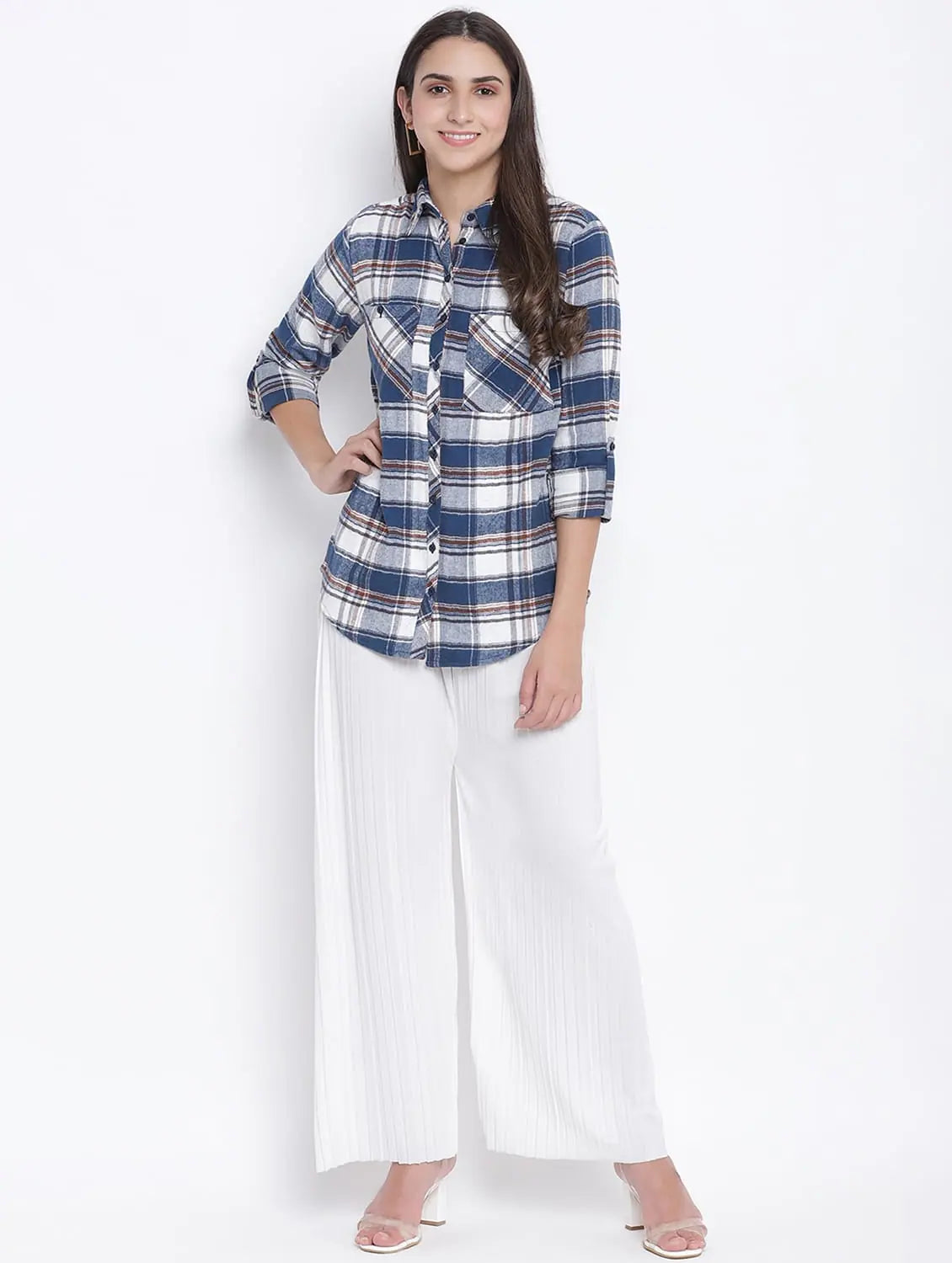 Zapper Mesh Brush Check Women Shirt-- Thin T-Shirt Open Front Quick Dry
