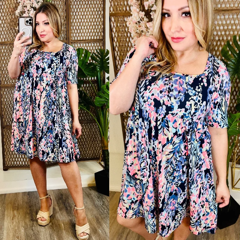 Trendy Floral Baby Doll Dress Tunics Custom made