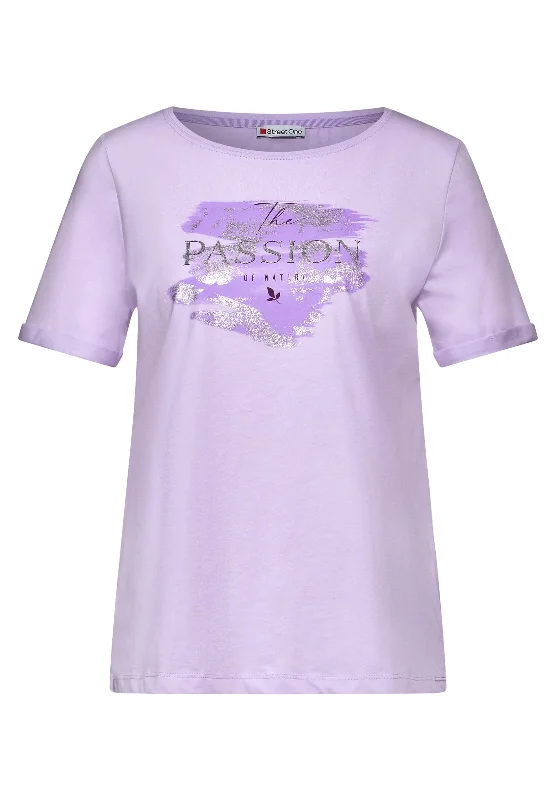 T-Shirt mit Folienprint-- Zippered Front Buttoned Front Snap Front