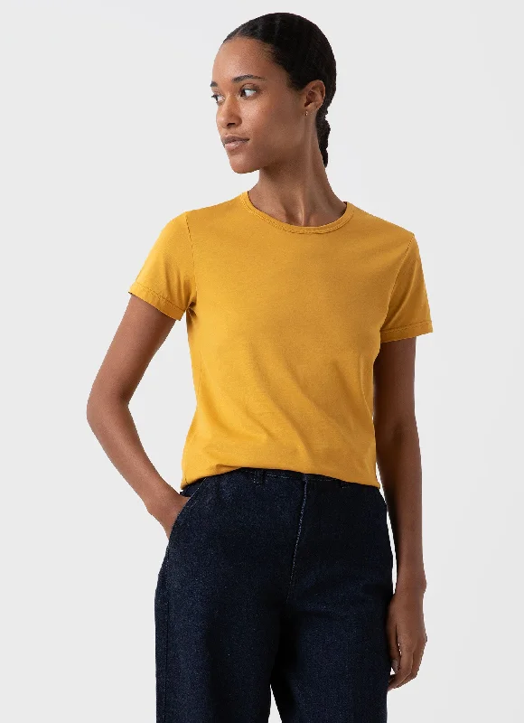 Women's Classic T-shirt in Cider-- Polka Dot Checkered Tartan