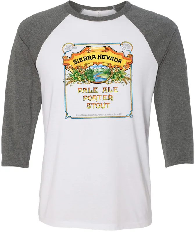 Pale-Porter-Stout Raglan T-Shirt-- Wool Fabric Cashmere Fabric Tweed Fabric