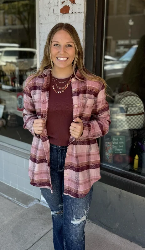 Manny Button Down Flanned Plaid Shirt w Pockets-- Zippered Front Buttoned Front Snap Front