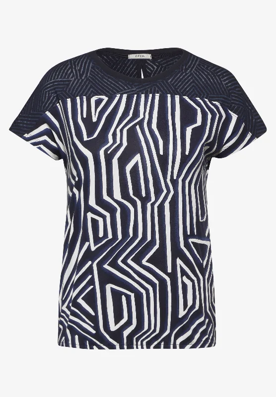Burn-Out Print T-Shirt-- Terry Blend Velvet Blend Canvas Blend