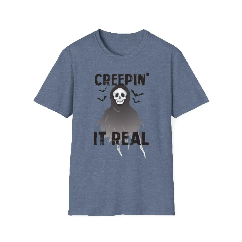 Creepin It Real T-Shirt-- Spandex Blend Rayon Blend Denim Blend