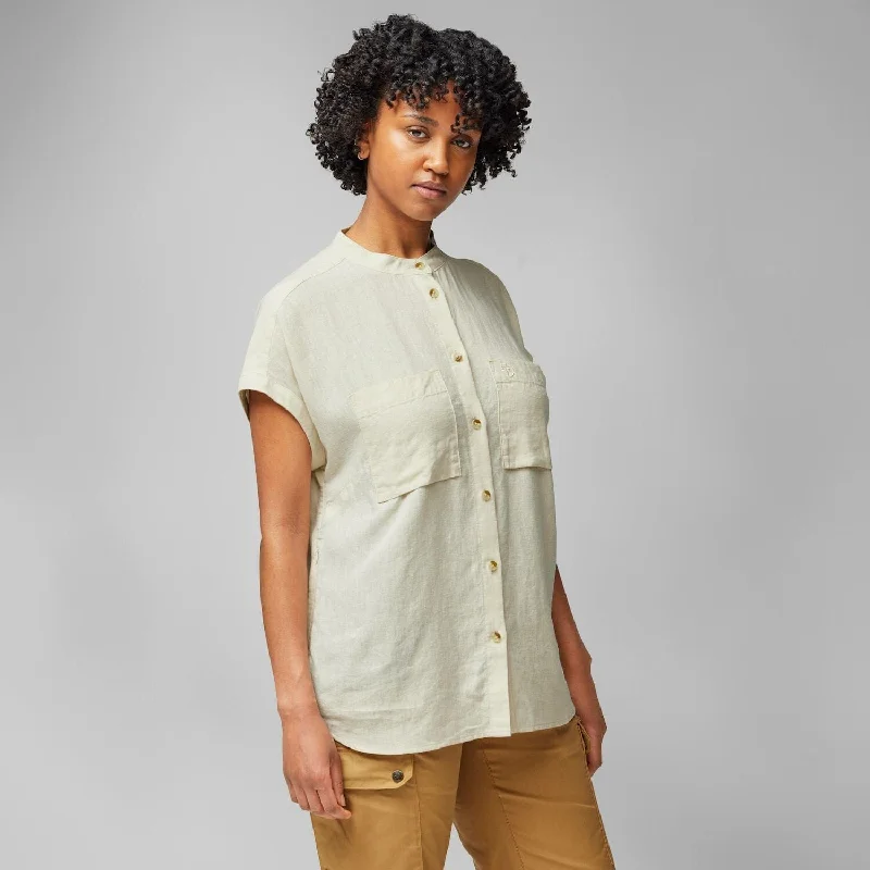 Övik Hemp Shirt SS W-- Denim Fabric Leather Fabric Suede Fabric
