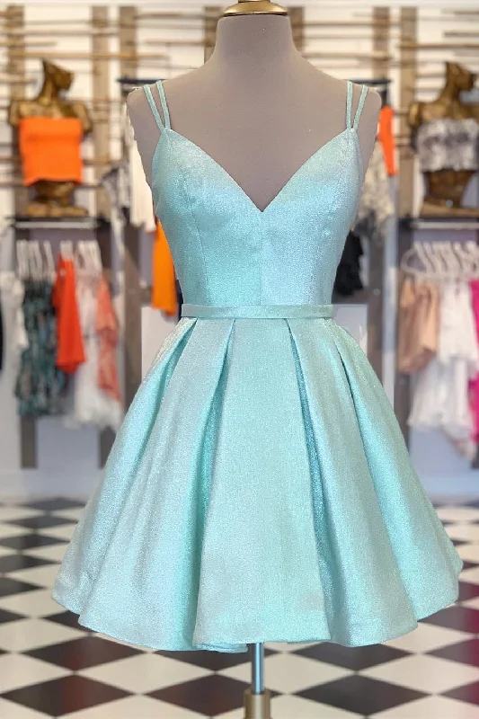 Double Straps A-line Short Homecoming Dress Tunics Yoga stretchy