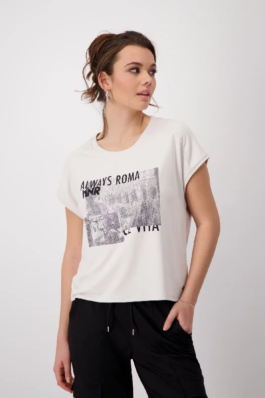 T-Shirt, marmor-- Mesh Blend Leather Blend Suede Blend