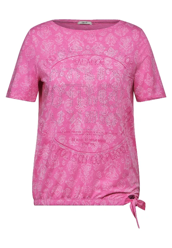 T-Shirt mit Print und Deko-- Wool Fabric Cashmere Fabric Tweed Fabric