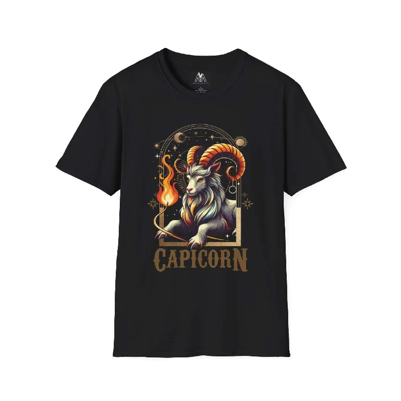 Capricorn Facts Zodiac Funny Tshirt-- Handmade Hand-knitted Hand-woven