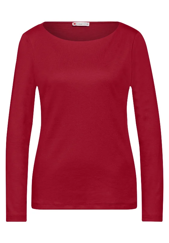 Shirt mit U-Boot-Ausschnitt-- Rayon Velvet Corduroy
