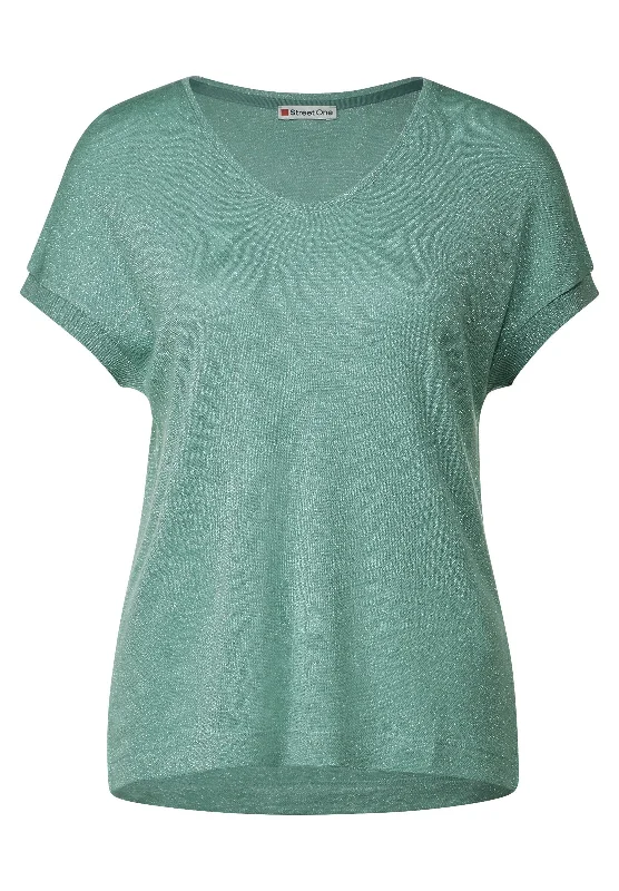 Schimmer T-Shirt-- Beaded Sequined Faux Fur