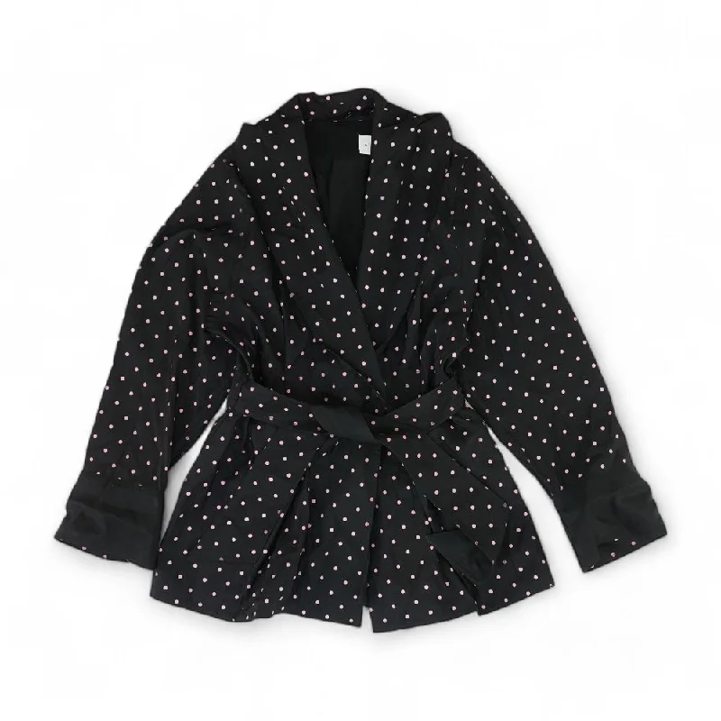 Pink Polka Dot Rain Coat Pockets Sleeves Lining