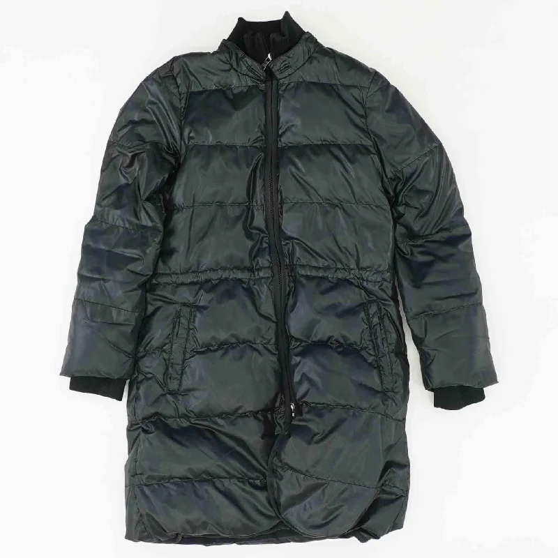 Black Puffer Coat Jersey Tulle Batik