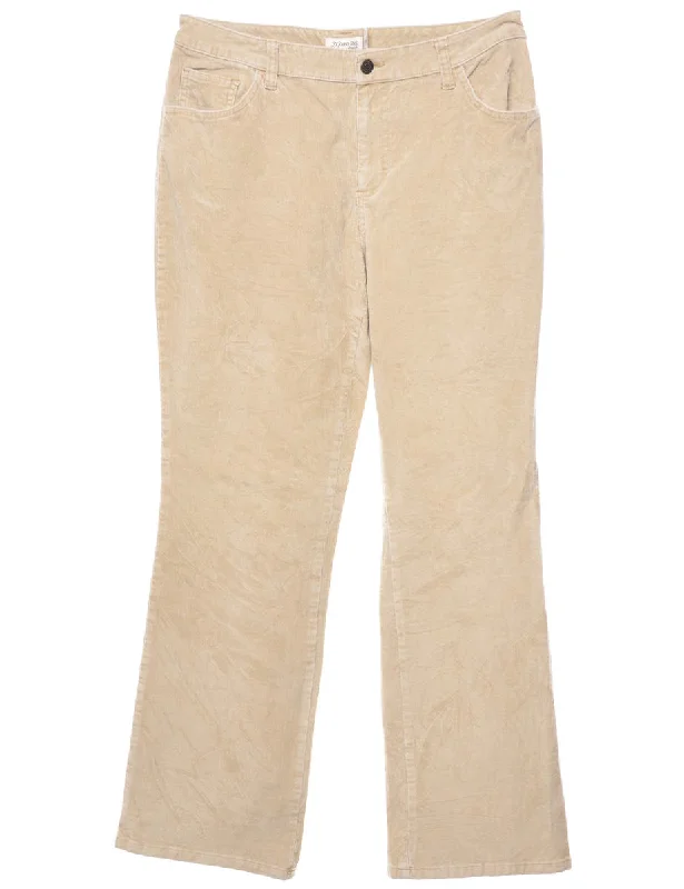 Beige Classic Corduroy Trousers - W32 L30 Trousers Prom Sequined